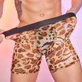 Men's leopard print boxer shorts underwear in nylon free size