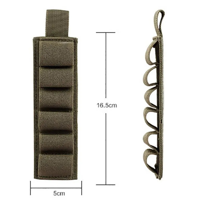 Tactical 6-hole storage bag in 1000D nylon measuring 5 by 16.5 centimetres