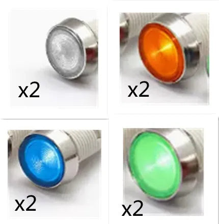 10mm stainless steel edge plastic indicator light with wire in blue colour option