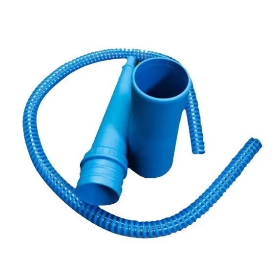 Blue plastic suction pipe vacuum attachment with round head, 114cm length for appliance cleaning