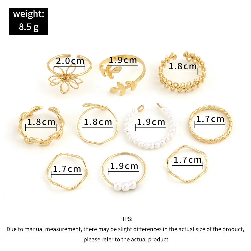 Women's alloy openwork flower ring with glossy electroplated gold finish
