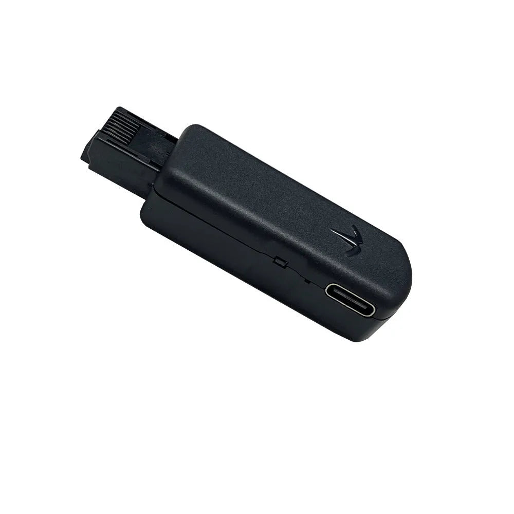 Black aluminium alloy and ABS USB adapter for Nintendo Switch with Ethernet port.