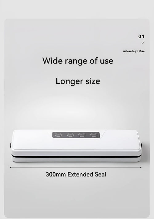 Compact white automatic vacuum sealer machine for household food preservation with portable design