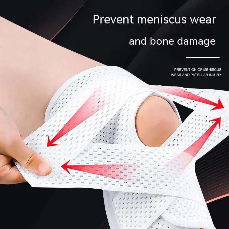 Black mesh knee protective sleeve for sports injury recovery
