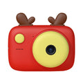 A2 Kids Photo Camera in macaron colours with 2.4-inch screen, dual lenses, and attached lanyard.