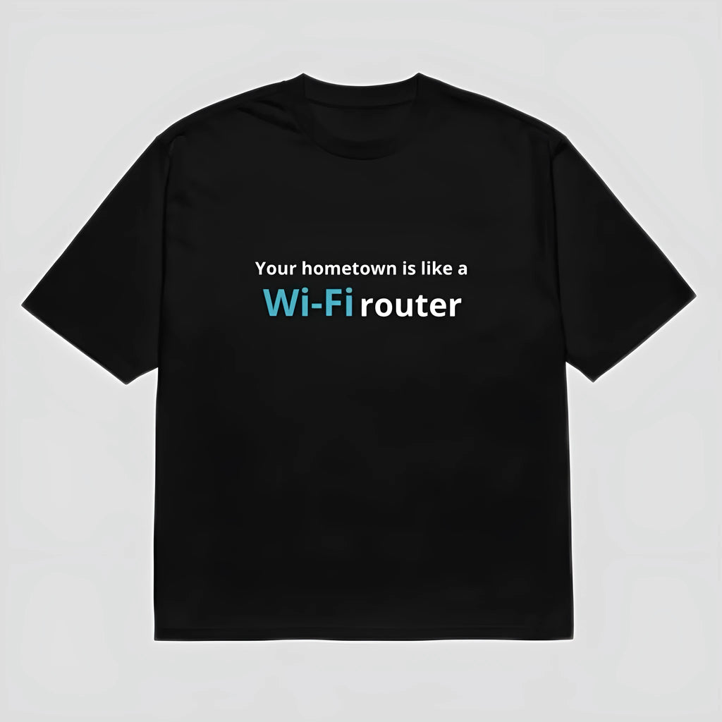 Men's black T-shirt with 3D printed cartoon design, short sleeves and round neck
