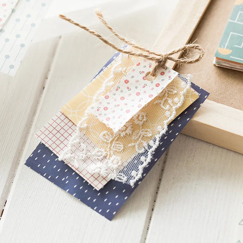 Retro dessert-themed note paper set with 50 small sheets in ten pastel colours including blueberry and caramel.