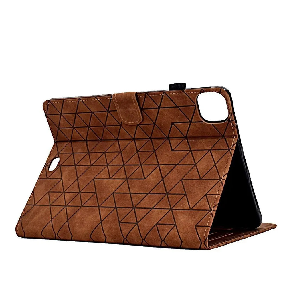 Leather iPad case with card holder in diamond frosted black design for iPad Pro 11