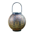 JYL3360 solar-powered decorative iron courtyard lantern with warm white LED lighting