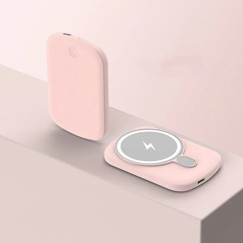 Magsafe magnetic wireless power bank in various colours with compact 94mm by 66mm dimensions