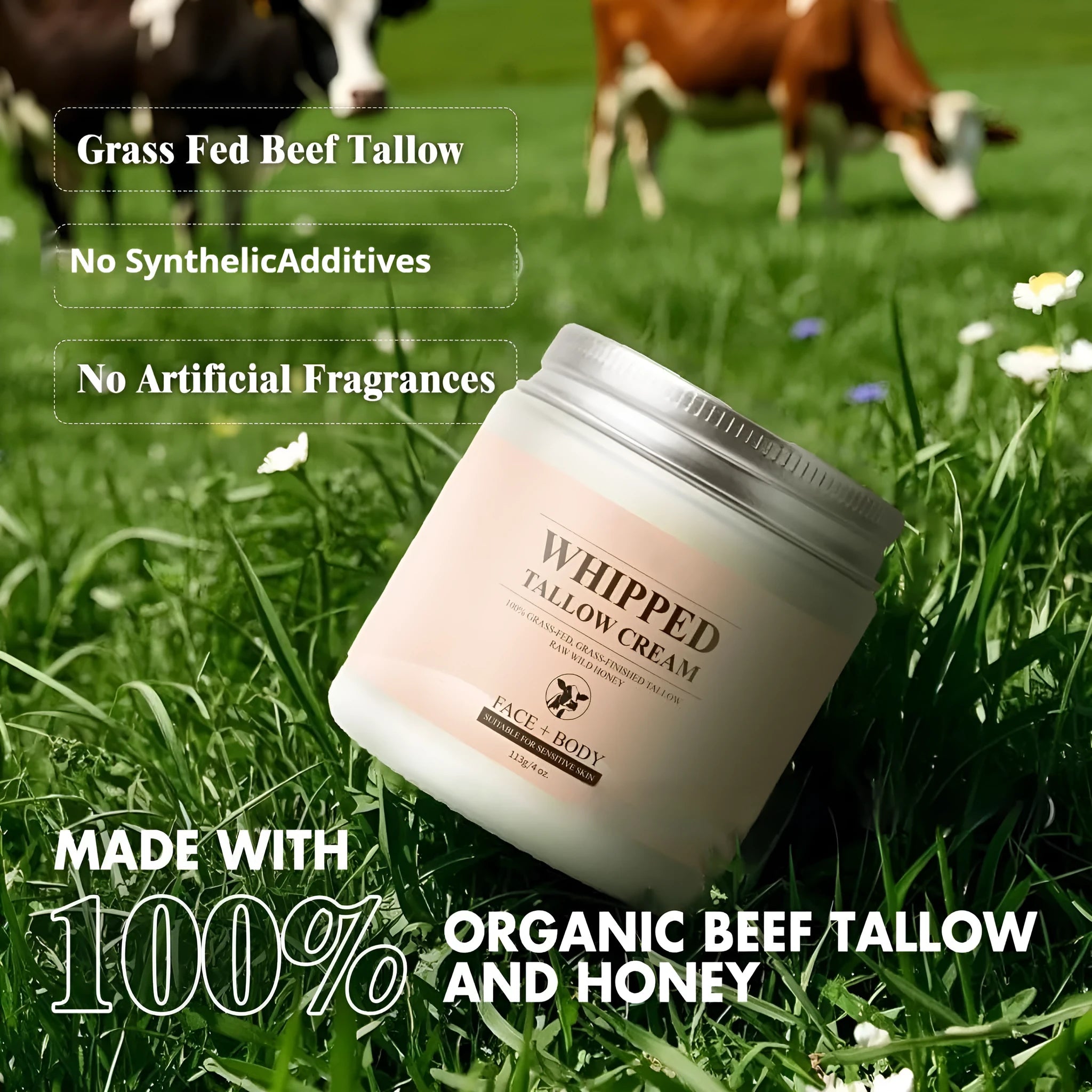 Butter Cream facial moisturiser pot for dryness relief, 113g.