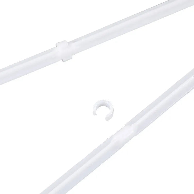 White PP plastic car window flag bracket set showing clip design for vehicle mounting