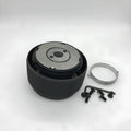 Black plastic and aluminium steering wheel connector hub adapter for Mazda R-2 model