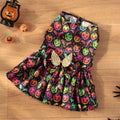 Angel wings Halloween dog costume in bright pumpkin or bat design on dog model