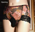 Printed mid-waist men's briefs in ice silk mesh fabric showing colour options