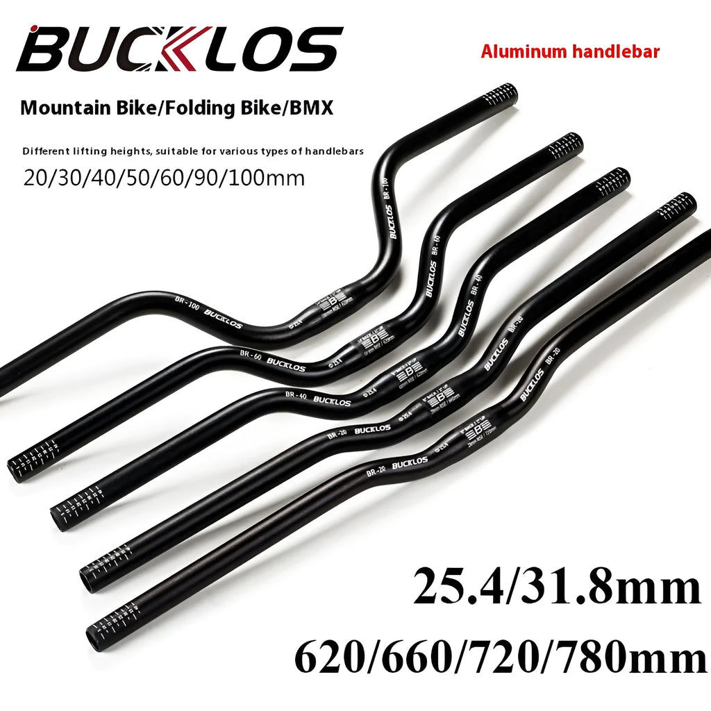 Aluminium alloy downhill folding bicycle swallow handlebar in black, 31.8mm clamp, 720mm width
