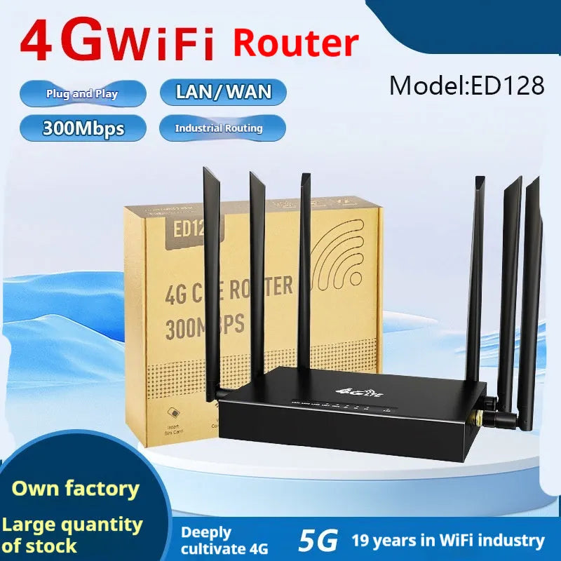 ED128 industrial iron box 4G router with optional dual antennas