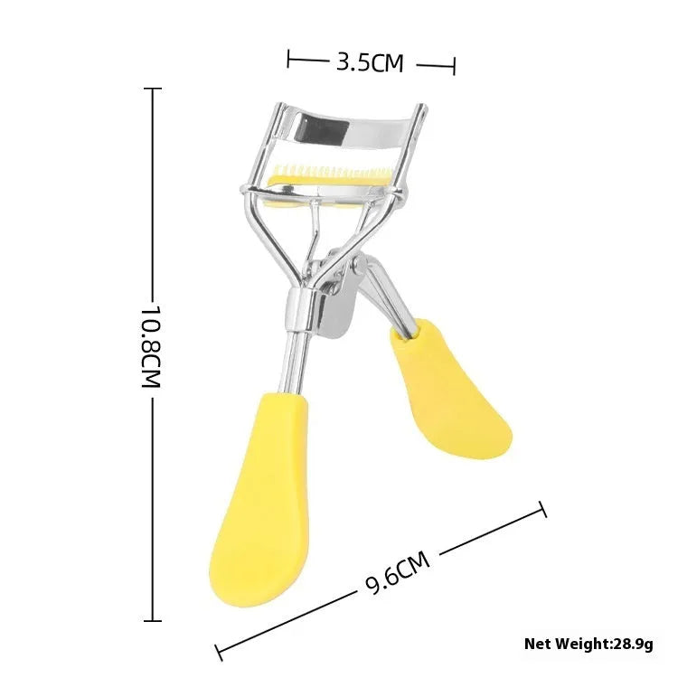 A4 manual eyelash curler with comb in black ribbon finish on white background