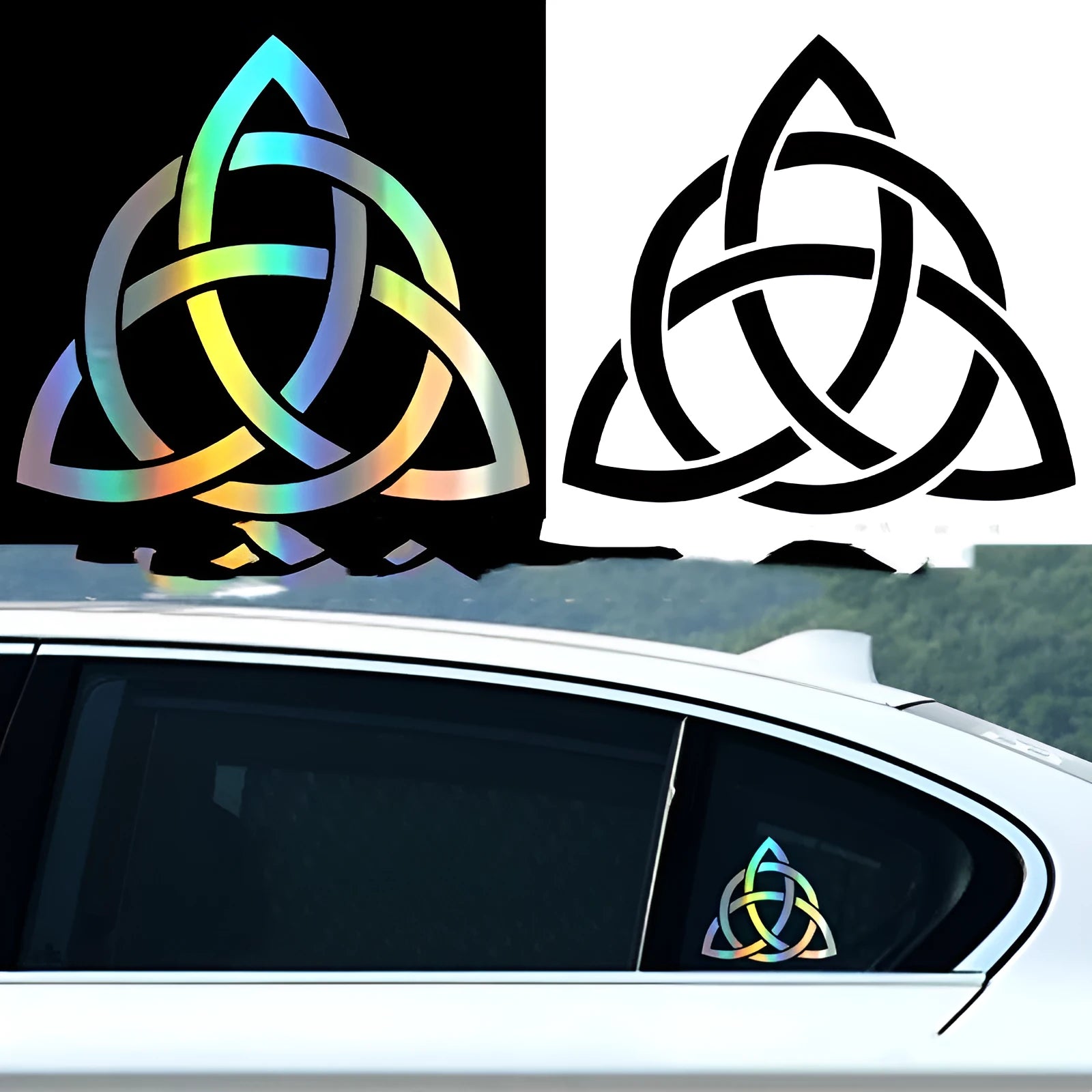 Waterproof automobile sticker decal set for car body decoration in black, white and laser colours