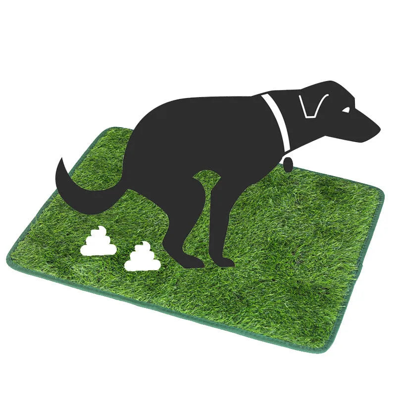 Artificial grass dog toilet mat for indoor pet training, shown in a small size on a floor.