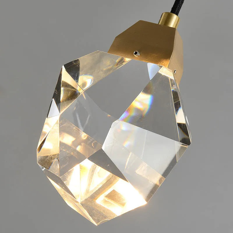 Copper crystal wall lamp with platinum finish and LED three colour lighting for modern living room