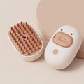 White or yellow rechargeable steam pet brush with water tank for dog and cat grooming