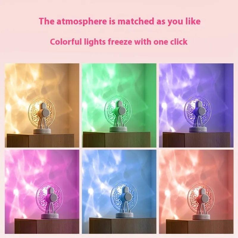 Ferris wheel Bluetooth speaker with water ripple colourful lights in pink colour