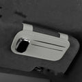 Cowhide leather car sun visor card holder with attached glasses clip in beige colour