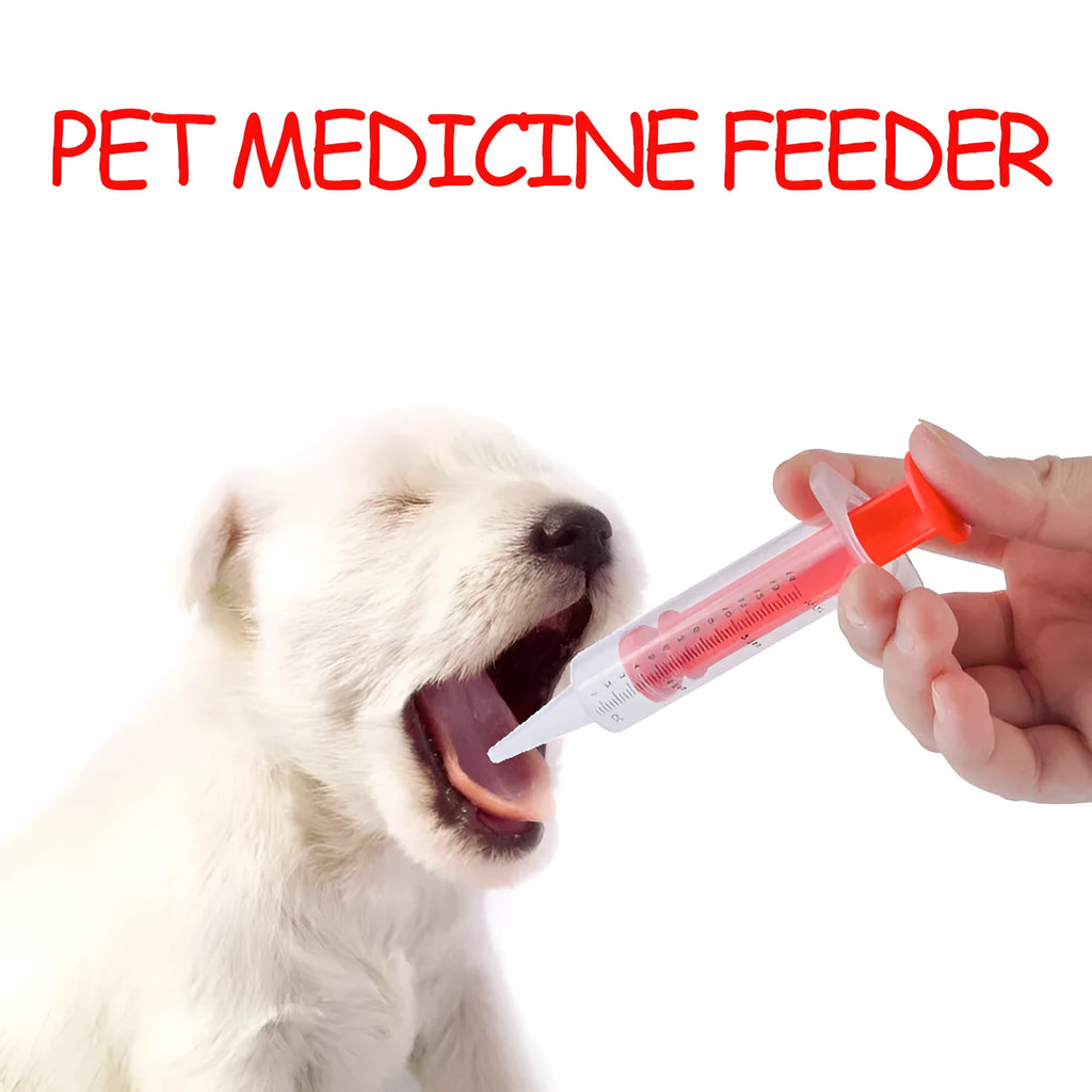 Two pet pill shooter guns with soft silicone tips for administering tablets to cats and dogs