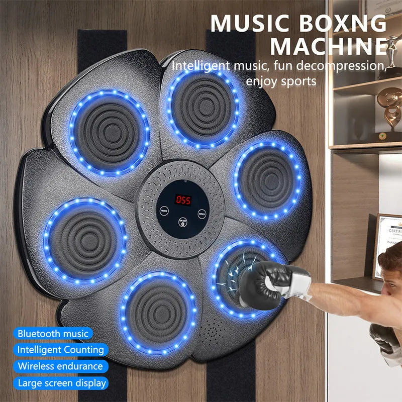 Black smart music boxing machine wall target with Bluetooth and light system