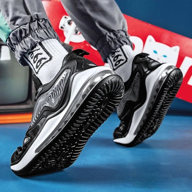 Men's summer casual shoes with air cushion height enhancement in Space Black colour