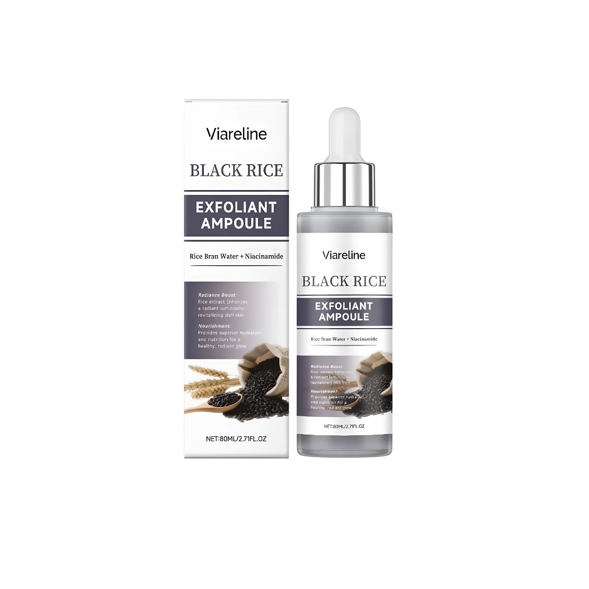 80ml bottle of Black Rice Exfoliating Liquid for facial skincare