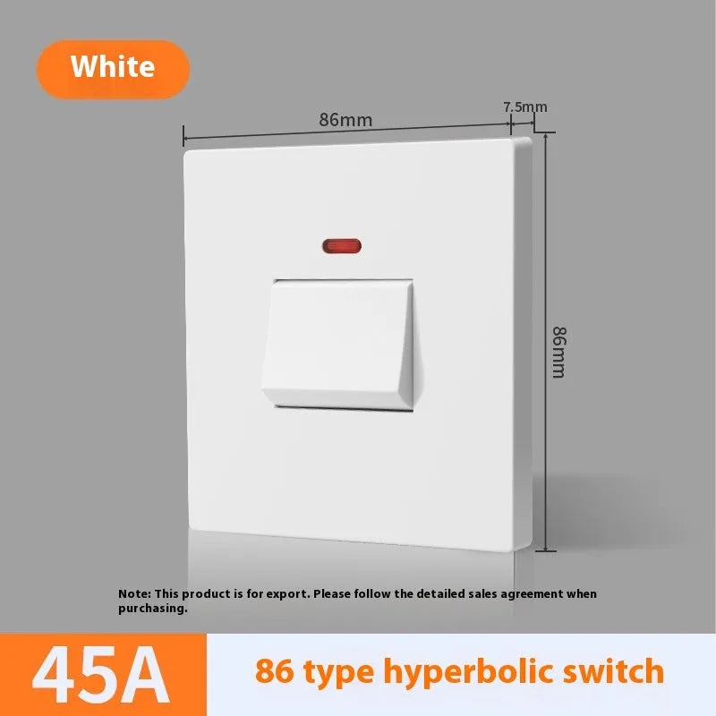 Water heater air conditioner high current switch with light panel indicator in gold finish