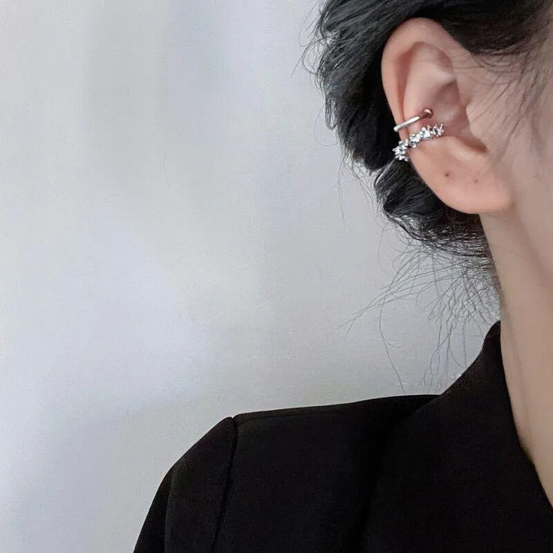 Geometric earrings with frosty finish and ear clip backing in B4710 colour