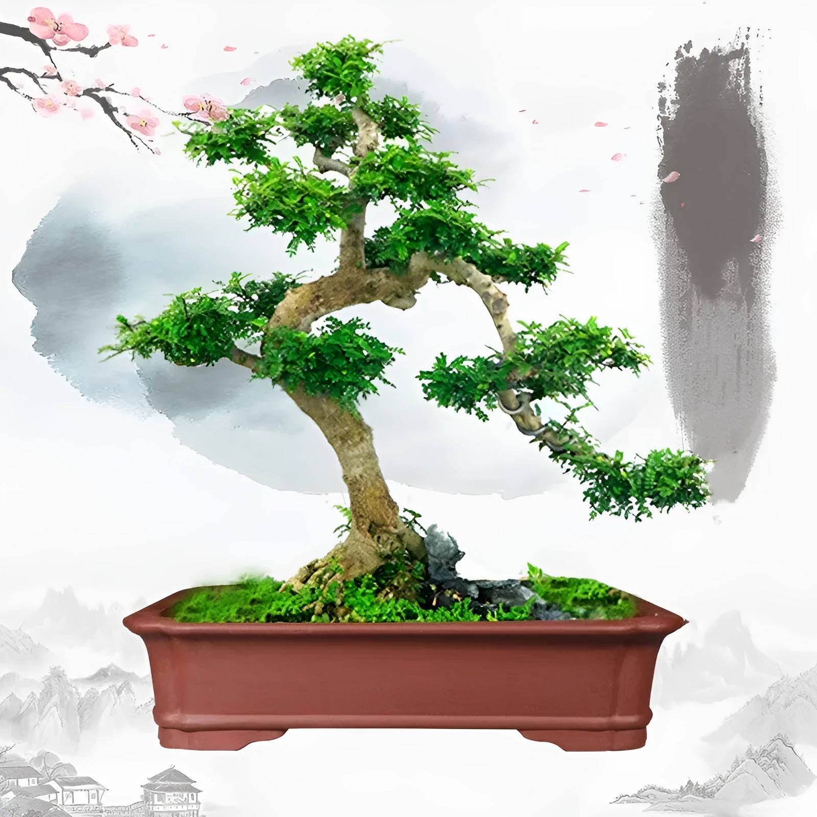 Large rectangular purple clay flowerpot with thickened walls showing traditional handmade texture