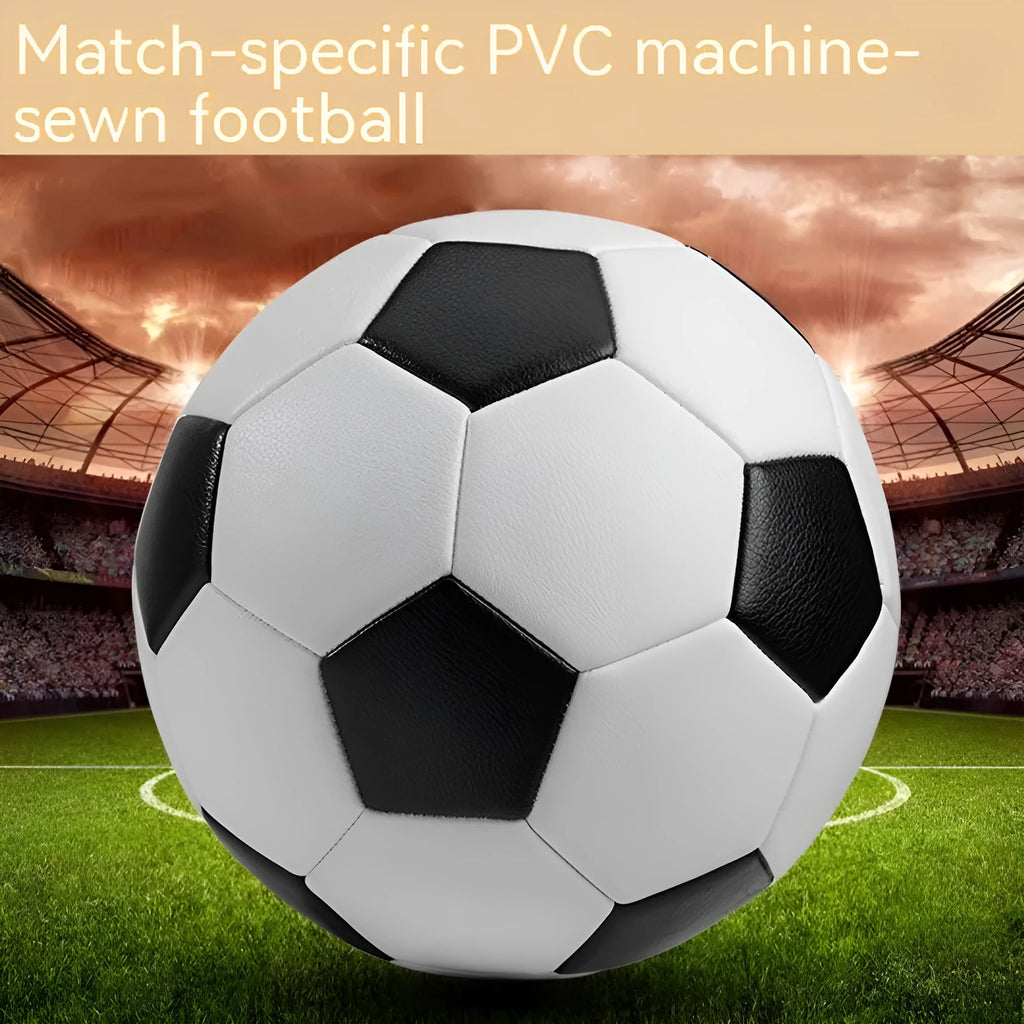 Machine-seam PVC football in three sizes with multiple colour options for youth training