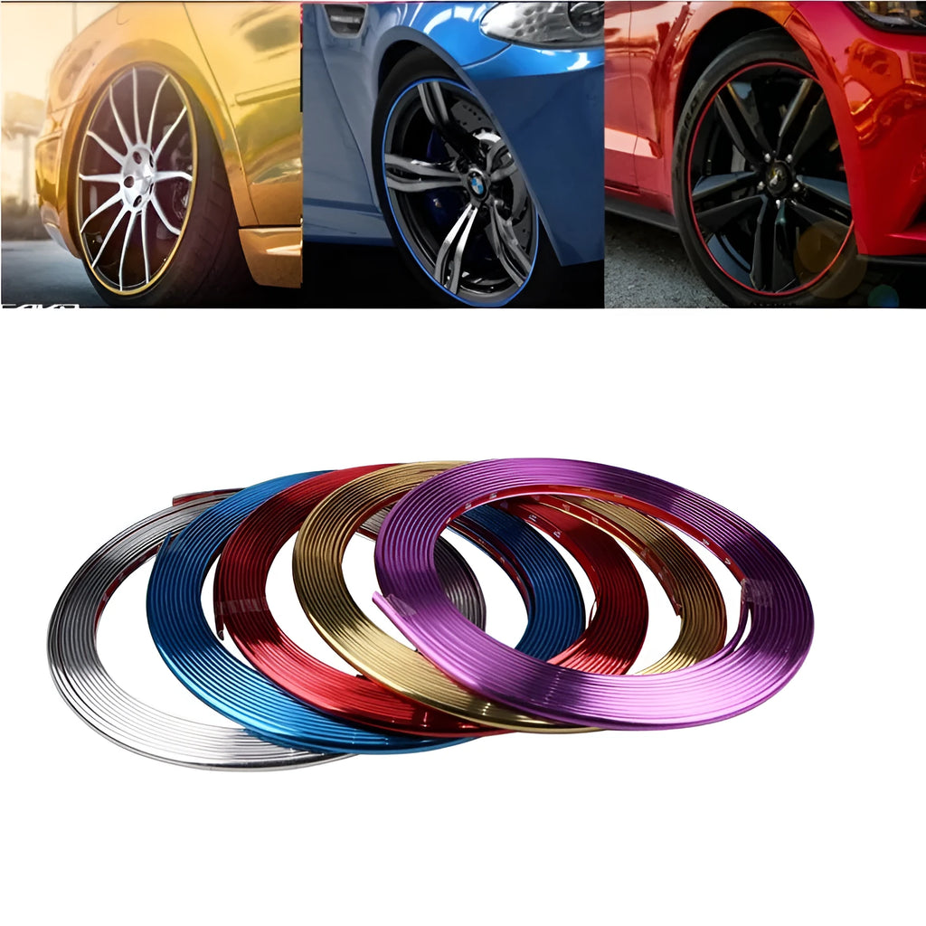 Galvanized purple PVC wheel trim roll for car decoration and protection, 8 metre length