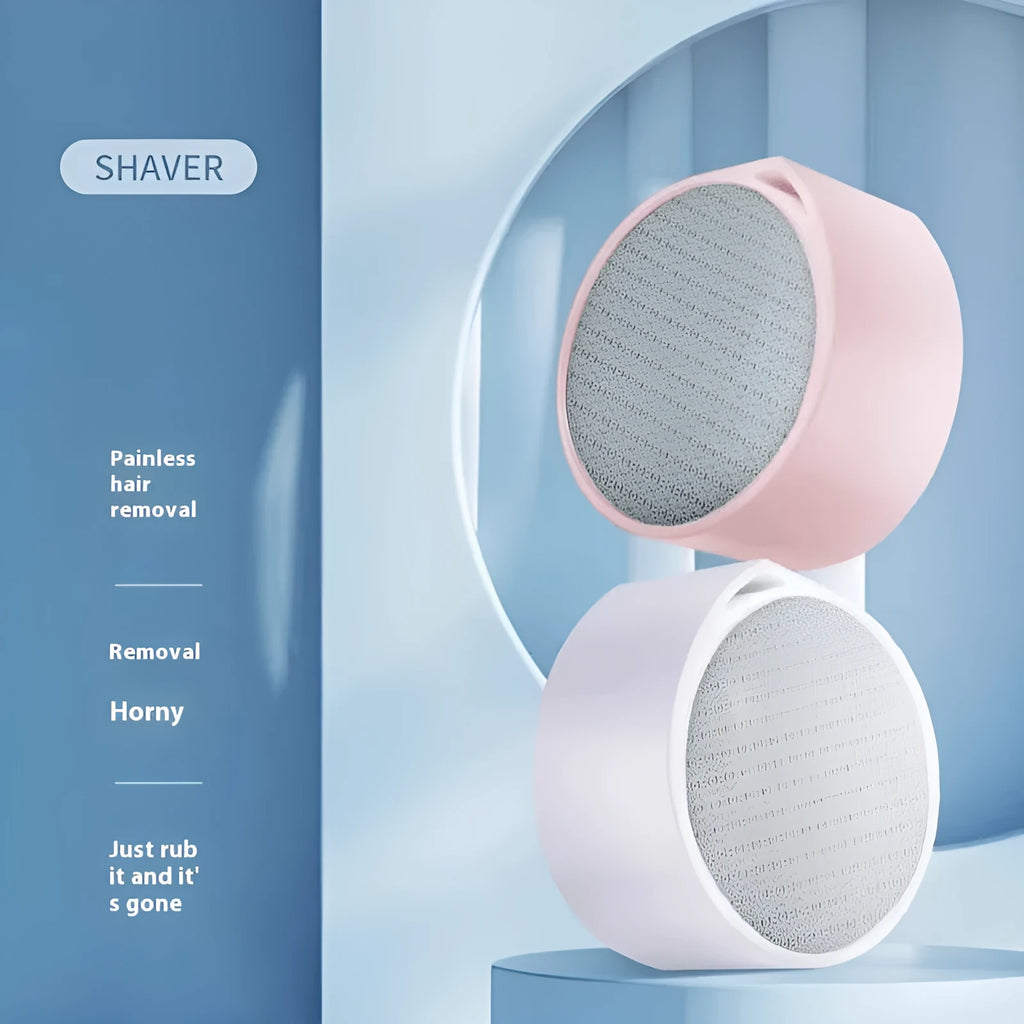Nano Glass 2-in-1 epilator and foot grinder device in plastic body.