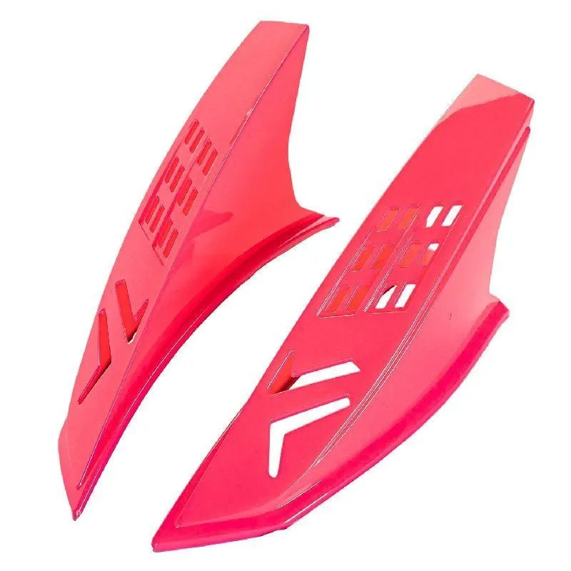 A pair of black decorative horns for a children's helmet with 3M adhesive backing.