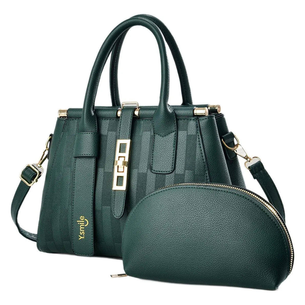 Round PU crossbody shoulder bag in light khaki colour showing dimensions and suitcase shape