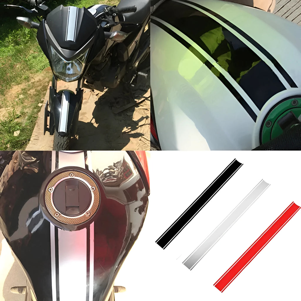 Motorcycle reflective pinstripe vinyl sticker for petrol tank lid in four colours