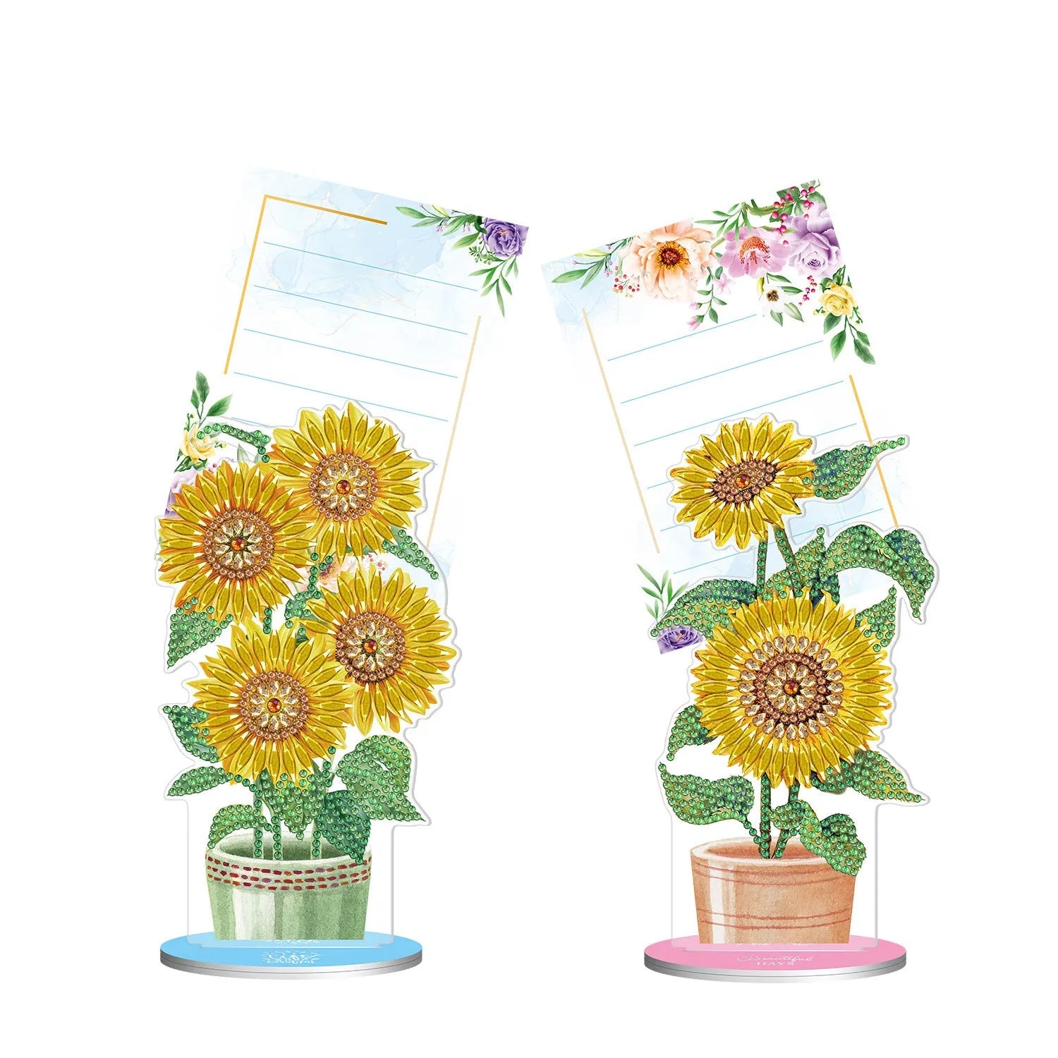 American style diamond painting decorative note clip with frameless handmade construction on desktop