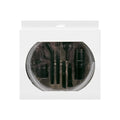 Eight-piece vacuum cleaner accessory set with small suction head for confined space cleaning