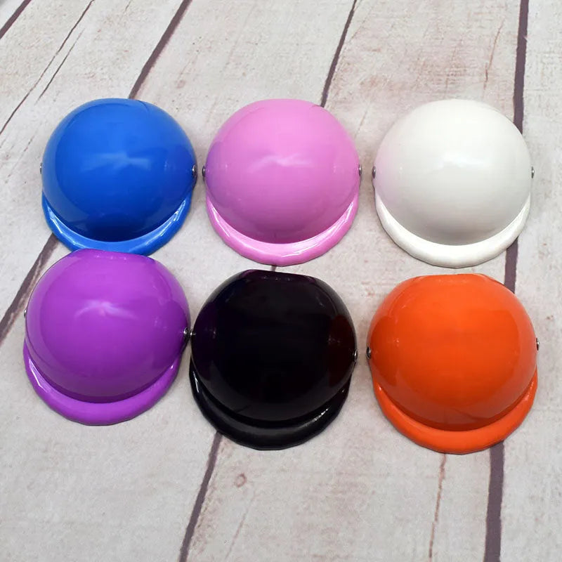 Plastic dog motorcycle helmet in solid colours with Japanese South Korean style design