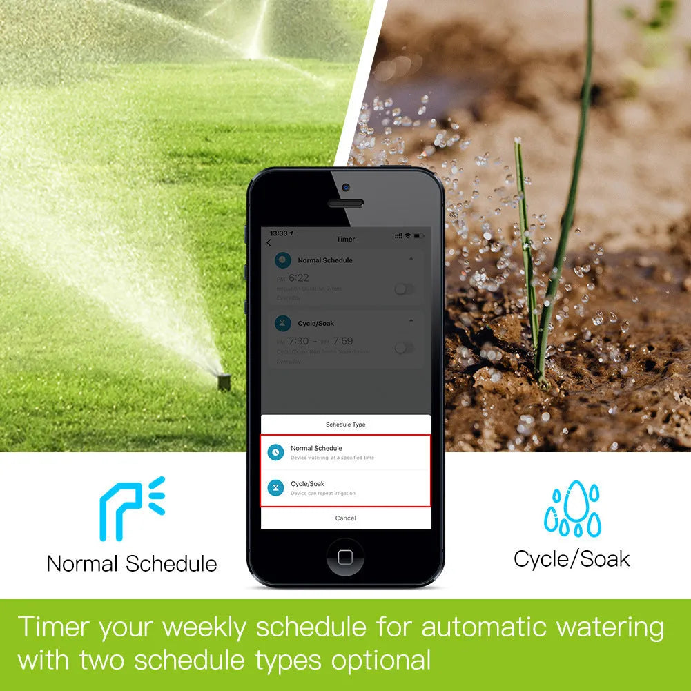 Bluetooth garden irrigation timer device for remote control watering via smartphone app