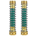 Brass garden hose spring connector with spiral anti-kink design and threaded joints