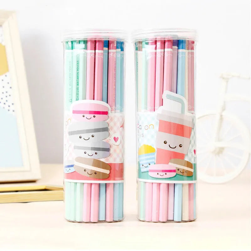 Basswood thermal transfer pencil with six angle rod design and HB hardness graphite in barrel packaging