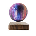 Magnetic levitation galaxy decorative light with floating moon lamp on walnut colour base