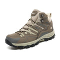 High-top outdoor hiking sneaker in multiple colours with flannel upper and lace-up front.