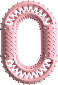 O-ring shaped dog chew toy for aggressive chewers in blue, green and pink colour options